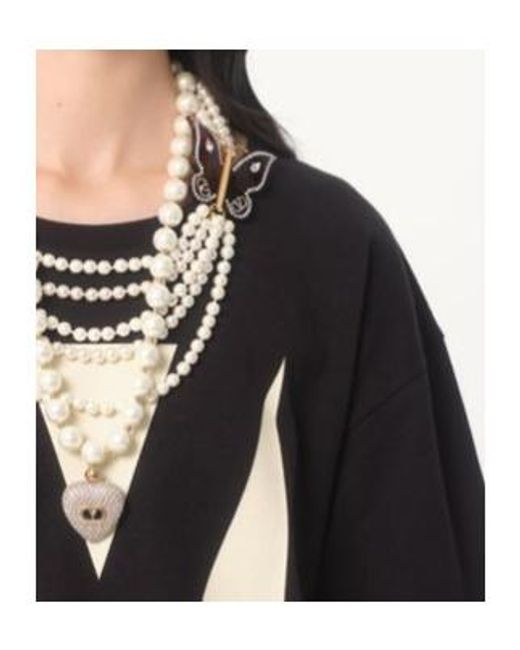 Valentino Black Chez -Printed Crewneck T-Shirt