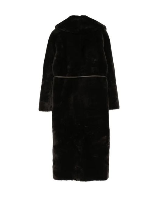 Blancha Black Belted Buttoned Coat
