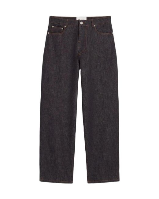AMI Blue Belt-Loop Jeans for men