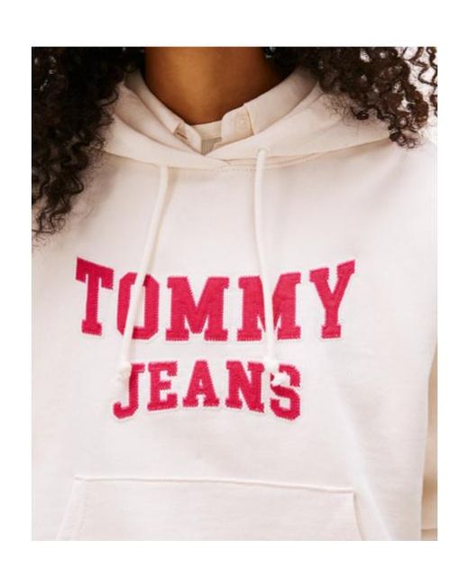 Tommy Hilfiger White Varsity Applique Logo Boxy Hoody
