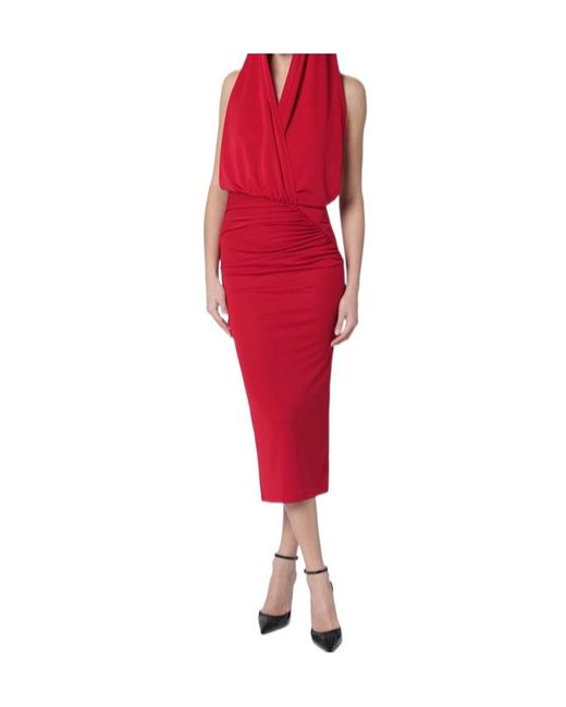ANDAMANE Red Annie Hooded Midi Dress