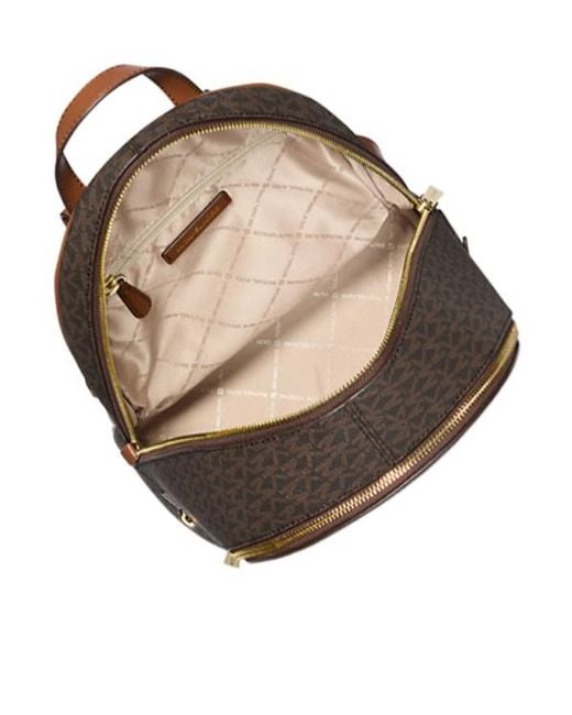 Michael Kors Brown Rhea Medium Signature Logo Backpack
