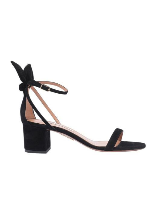 Aquazzura Metallic Bow-Tie Sandals