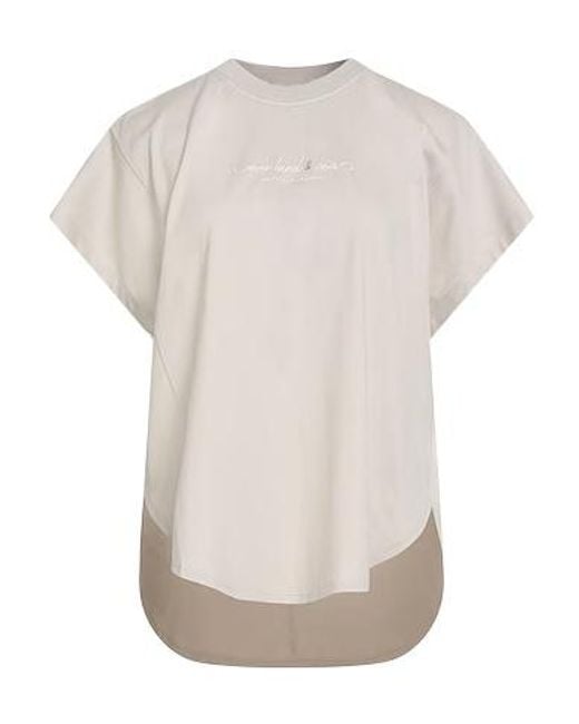 Brunello Cucinelli White Print Short Sleeve T-Shirt