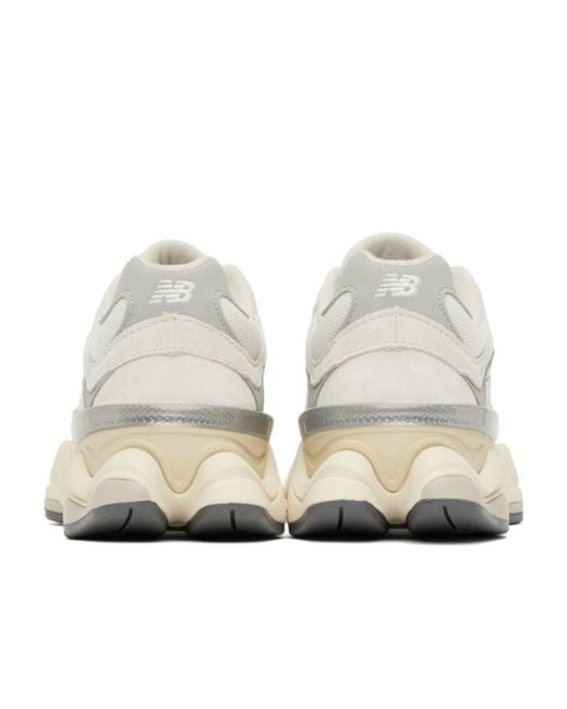New Balance White 9060 Lace-Up Sneakers for men