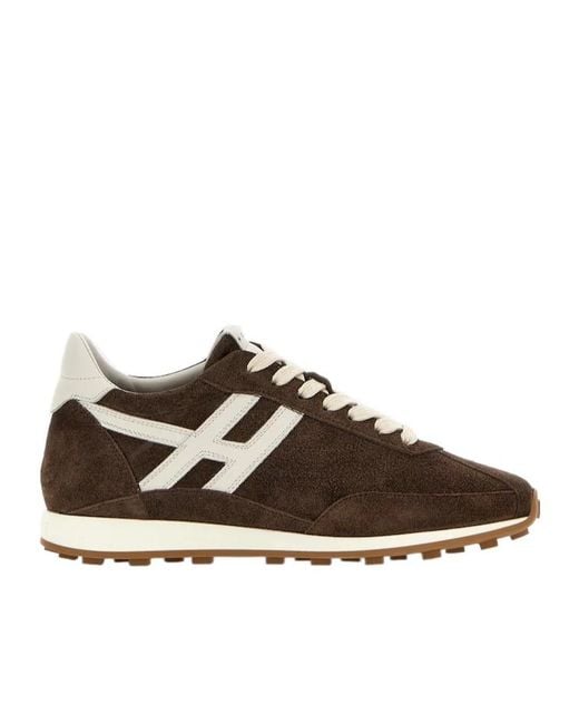 Hogan Brown H699 Suede Sneakers