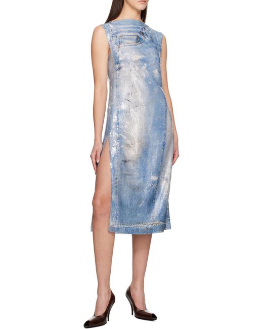 Acne Blue Printed Sequin Dress