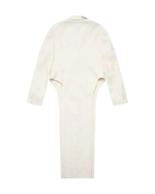Simone Rocha White Collared Wool Blend Coat