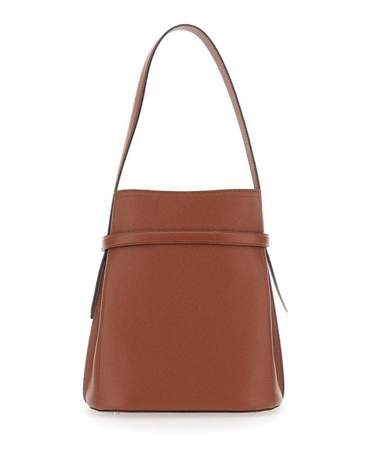 Totême  Brown Letter Shoulder Bag