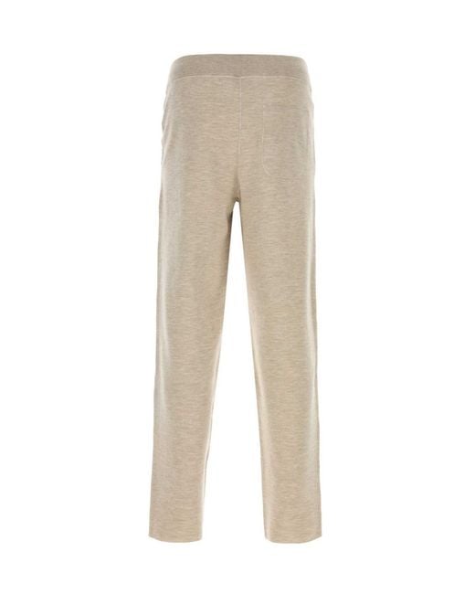 Brioni Natural Ribbed Waist Knitted Trousers for men