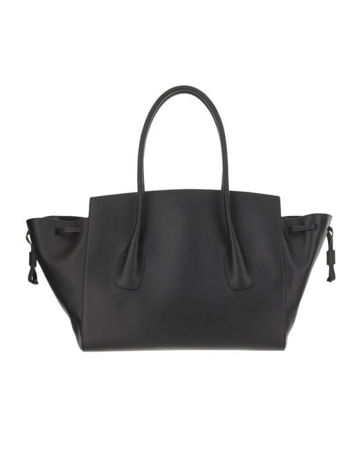 Jil Sander Black Medium Voyage Drawstring Shoulder Bag