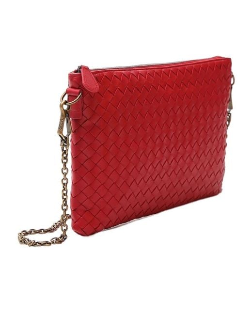 Bottega Veneta Red Woven Crossbody Bag