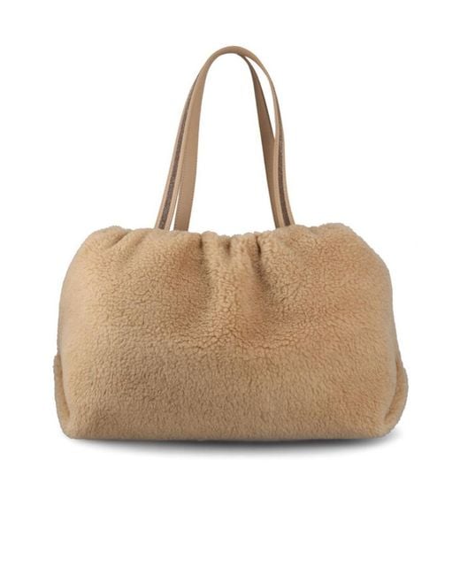 Brunello Cucinelli Natural Drawstring Tote Bag
