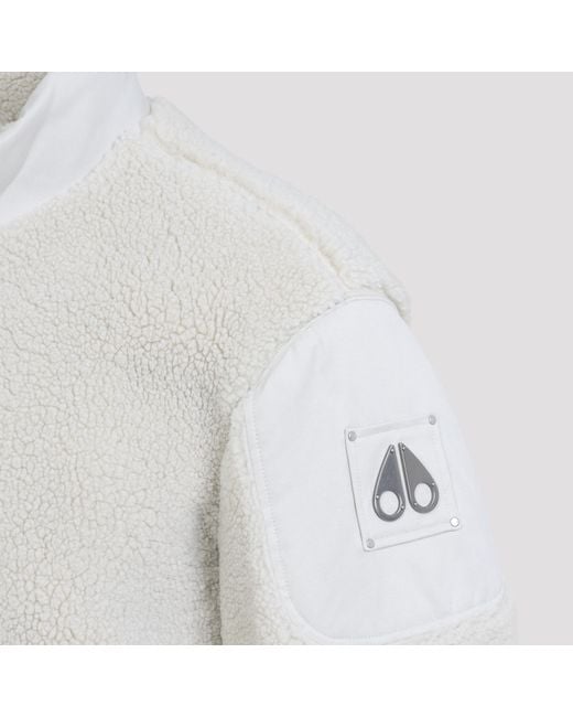 Moose Knuckles White Panelled Zip-Up Jacket for men
