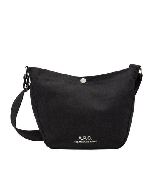 A.P.C. Black Journal Small Shoulder Bag for men