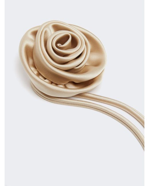 Max Mara White Mxamoschea Floral-Appliqué Brooch