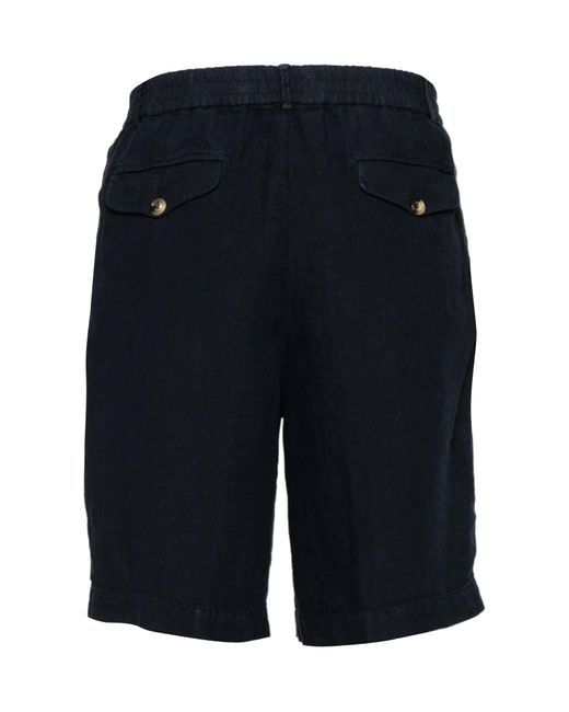 Brunello Cucinelli Blue Elasticated Waistband Bermuda Shorts for men