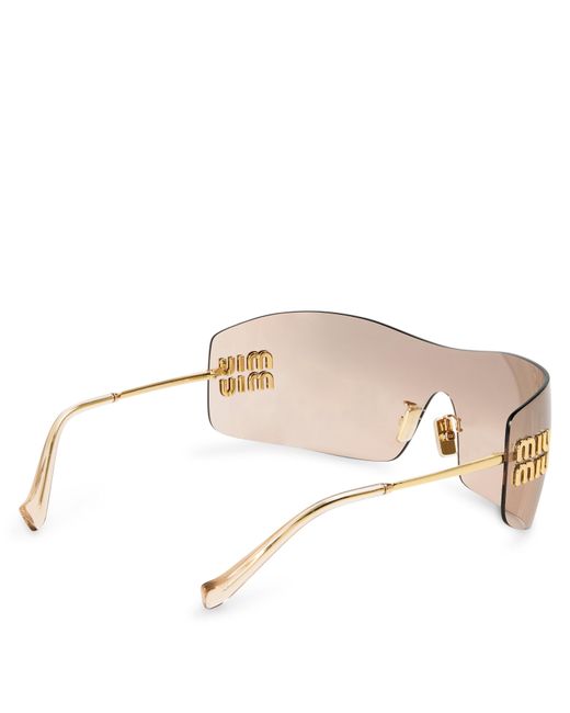 Miu Miu White Round Sunglasses