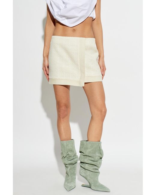 Balmain White Textured Mini Skirt