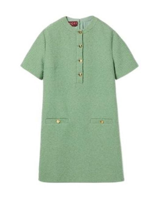 Gucci Green Cotton Bouclé Mini Dress