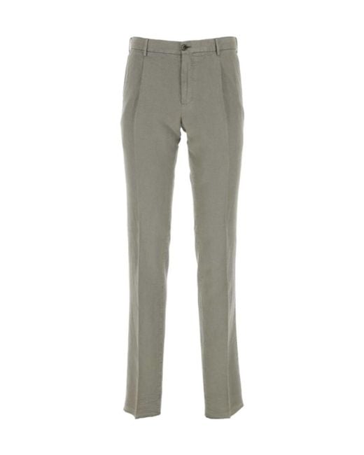 Pt Pantaloni Gray Pt Torino Pressed-Crease Slim Cut Trousers for men