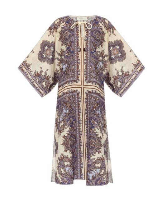 Zimmermann White Ottie Kaftan Midi Dress