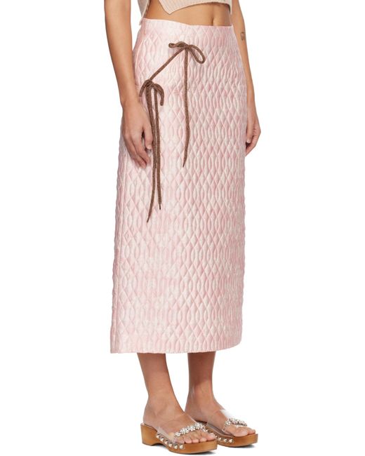 Simone Rocha Pink Quilted Pencil Skirt