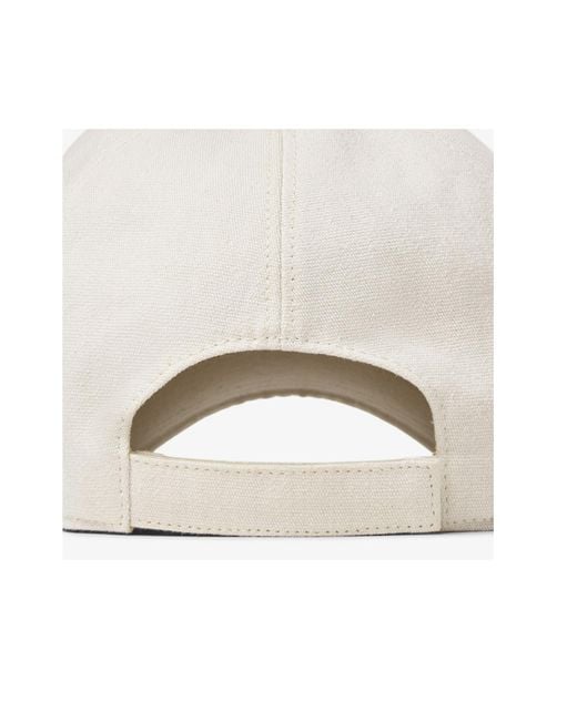 Fendi White Ff Stitches Baseball Cap for men