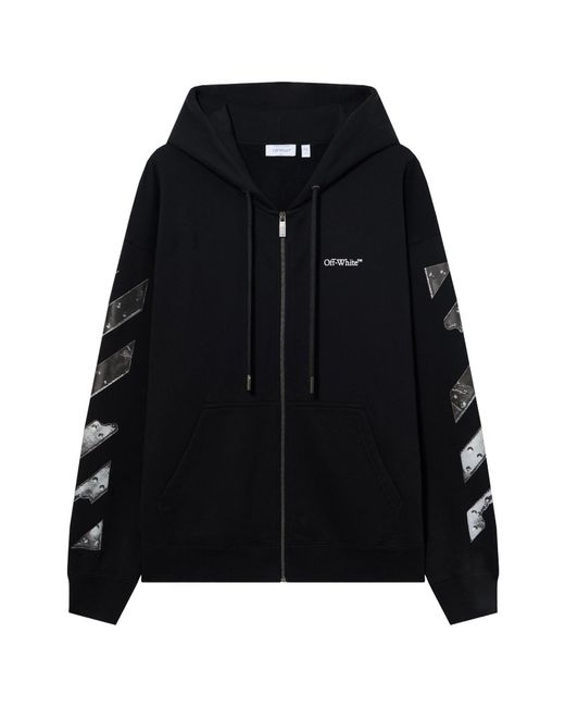 Off-White c/o Virgil Abloh Black Metal Arrow Skate Zip Hoodie for men