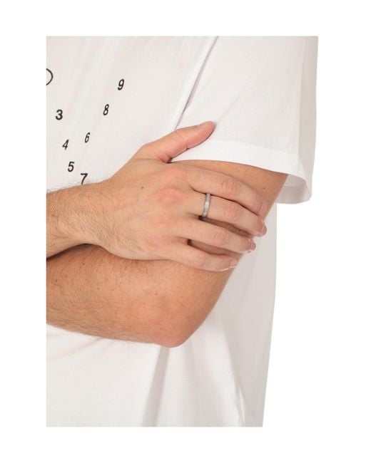 Maison Margiela White Logo Engraved Ring for men