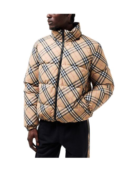 Burberry Brown Medium Check Down Jacket for men