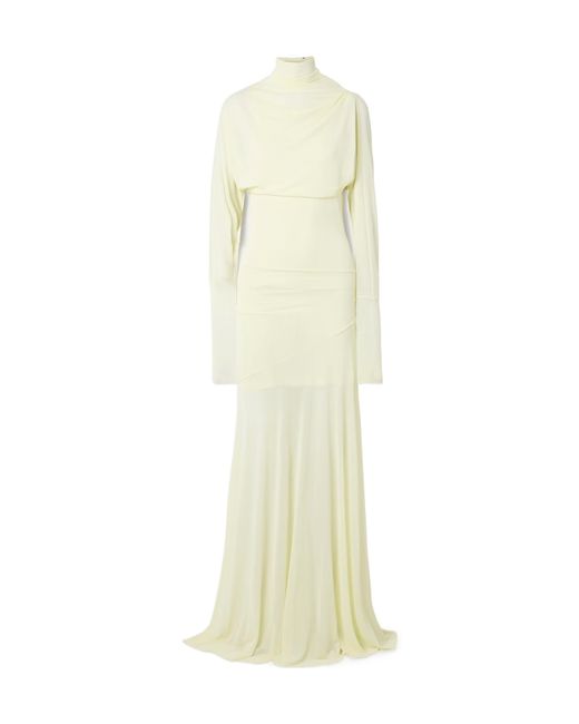 Proenza Schouler White Paula Pleated Turtleneck Dress