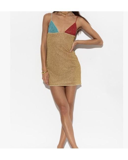 Oseree Brown Oséree Lurex Triangle-Cup Beachwear Dress