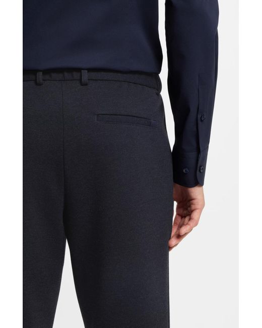 Boss Blue Buttoned Trousers for men