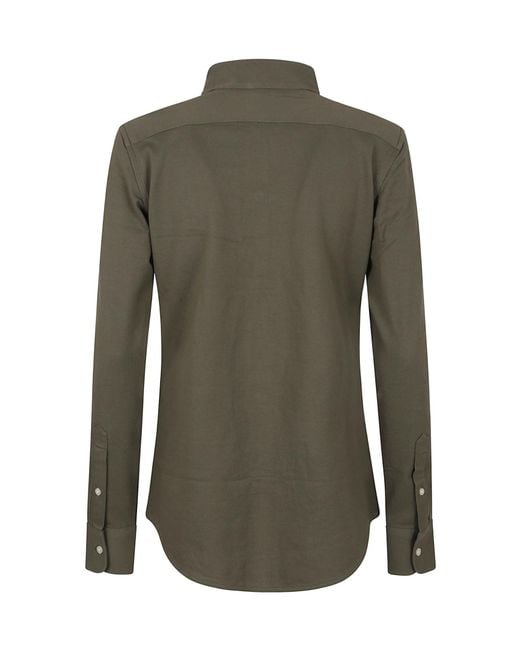 Polo Ralph Lauren Green Polo Pony-Embroidered Buttoned Shirt