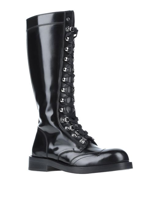 Dolce & Gabbana Black Minimalist Leather Boots