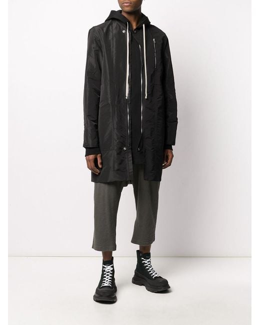 Rick Owens Black Long Bomber Jacket for men
