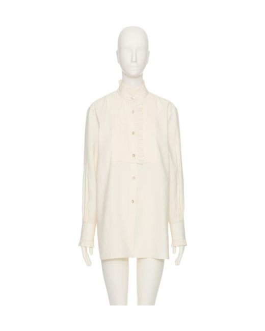 Valentino White Shappe Silk Shirt