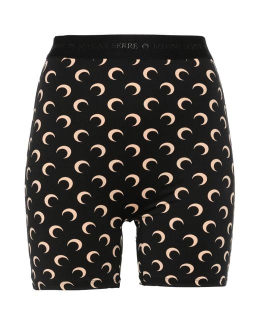 MARINE SERRE Black Short Shorts