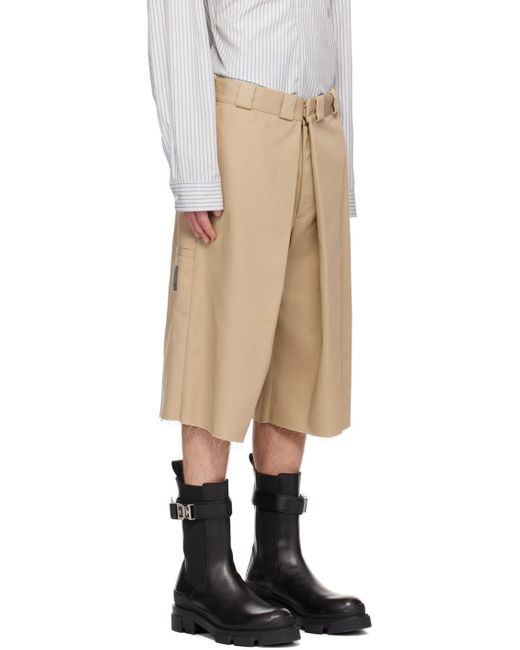 Givenchy Natural Raw Bottom Chino Bermuda Shorts for men