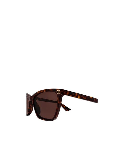 Gucci White Eyewear Square-Frame Logo Sunglasses