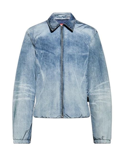 DIESEL Blue Denim Jackets for men