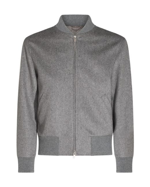 Lardini Gray Acteor Zip-Up Jacket for men