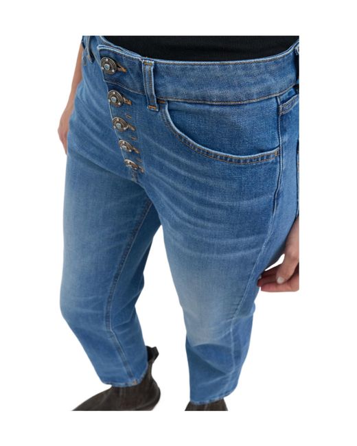 Dondup Blue Koons Slim-Fit Cropped Jeans