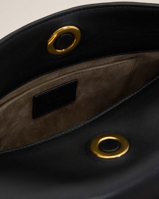 AMI Black Logo Engraved Shoulder Bag for men