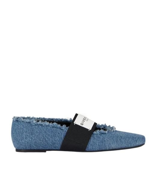 Givenchy Blue Sliced Square Ballet Flats