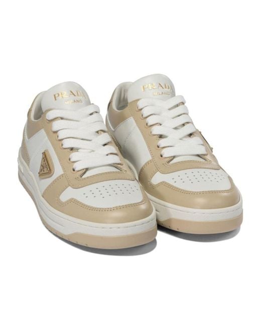 Prada White Downtown Lace-Up Sneakers