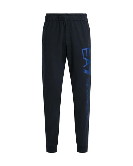 EA7 Blue Logo Printed Sweatpants for men