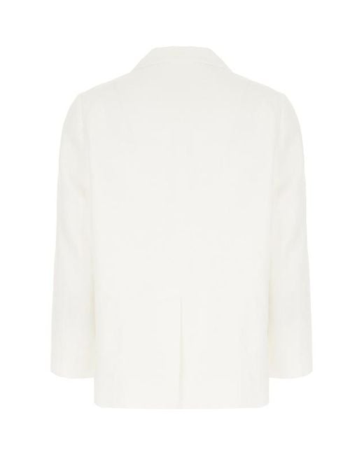Brunello Cucinelli White Double Breasted Blazer