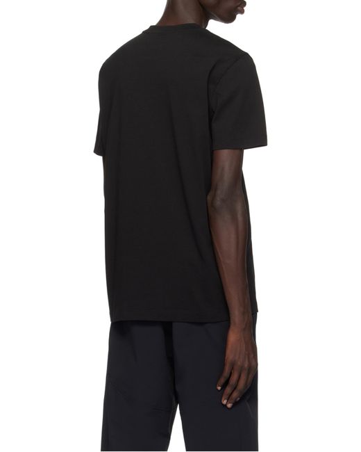 Moncler Black Flocked Logo T-Shirt for men